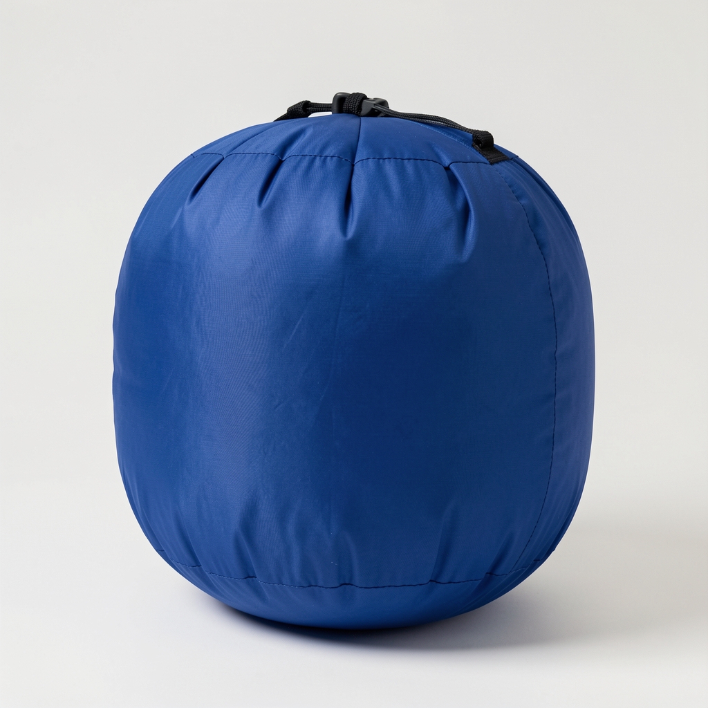 Bolsa de dormir ultraligera azul royal 600 gramos con relleno sintético para temperaturas de hasta -5 grados Celsius, comprimible en bolsa de compresión pequeña