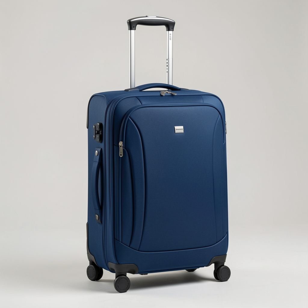 Valija de cabina Samsonite azul marino con ruedas dobles y mango telescópico de aluminio